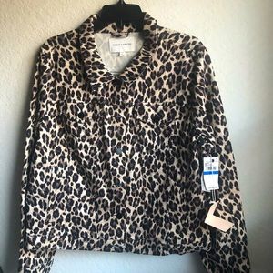 Vince Camuto Denim Leopard Jacket